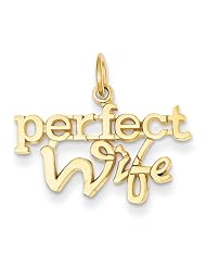 14k Perfect Wife Charm, Best Quality Free Gift Box Satisfaction Guaranteed