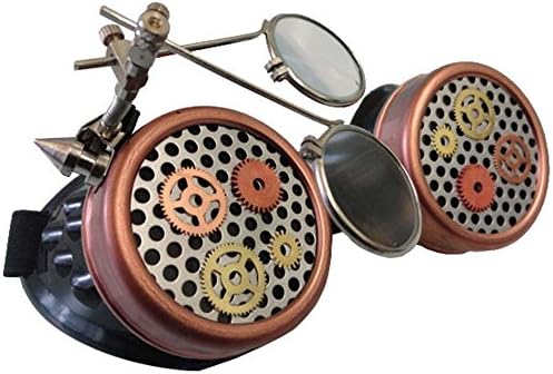 Steampunk Black Magnifying Lens Goggles