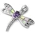 Sterling Silver Lab Opal with Amethyst Cubic title=