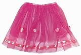 Dark Pink Flower Satin Tulle Dress Up Tutu Skirt fairy girls toddler princess party ballet costume dress-up apparel skirt