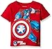 Marvel Boys' Avengers Assemble Captain America Costume T-Shirt with Puff Icon