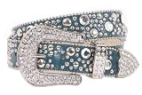 Snap On 40mm Western Rhinestone Rivet Studs Leather Belt