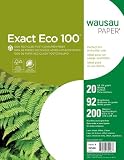 Wausau Exact Eco 100  Copier  Inkjet and Laser Paper, 8.5 X 11 Inches, 200 Count (32506)