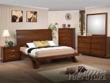 5pcs Galleries Brown Cherry Finish Queen Size Bedroom Furniture Set
