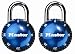 Master Lock 2074T Mini Sphero Combination Locks in Blue, Purple Pink or Black, 2-Pack