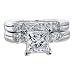 PRINCESS 1.90 CT CERTIFIED DIAMOND RING SET D VS1 18K
