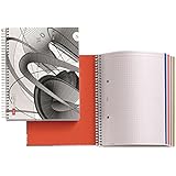 Joshua Davis for Miquelrius Spiral Bound Notebook, Omega (6.5" X 8", 4-Subject, Graph/Grid 140 SHEETS)