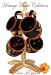 4PC COFFEE MUGS W/ WOOD RACK TUSCANY GARDEN BROWN