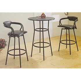 Black Round Bar Table by