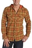 Vintage Red Young Men's Plaid Flannel Hooded Long Sleeve Shirt