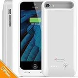 iPhone SE/5C/5S/5 Battery Case, Alpatronix&reg; [BX120plus] 2400mAh MFi Certified Removable Extended Rechargeable Protective Charging Case [Full Compatible Support with iOS 9+ & Apple Pay, Ultra-Slim, Ultra-Portable External Charger Case / Fits all versions of iPhone SE, 5C, 5S & 5 with Juice Pack & Power Bank Features] - (White)