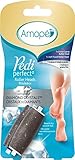 Amope Pedi Perfect Pedicure Foot File/Foot Smoother Mixed Refills with Diamond Crystals for stubborn, thick hard skin-Contains 2 Replacement Roller Heads (1 Extra Coarse and 1 Soft Touch)