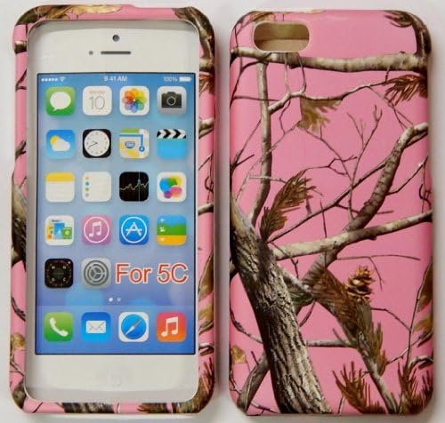 Apple iPhone 5C Pink Mossy Camo Real Oak Tree Hard Case Cover Snap-On