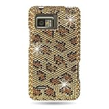 WIRELESS CENTRAL Brand Hard Snap on case With GOLD LEOPARD Bling Bling Full ....