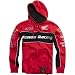 Honda Motorcycle Officially Licensed Fox Team Men's Hoody Zip Racewear Sweatshirt/Sweater w/ Free B&F Heart Sticker Bundle - Red / Large