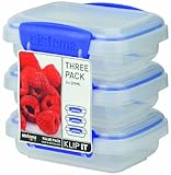Sistema Klip It 3 by 6.7-Ounce Containers, 3-Pack, Clear