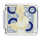 Blue Nurse Italian Charms Bracelet Link