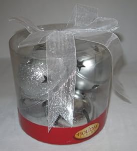 #!Cheap Set of 6 Assorted Silver Bell Ornaments by Holiday Living
