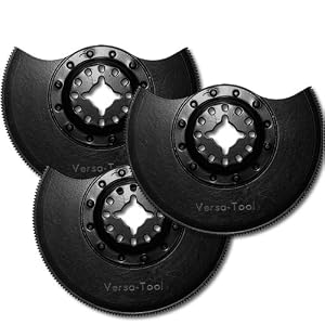 Versa-Tool MB3J 3-Inch Bi-Metal Semi-Round Flush Cut Wood and Metal Cutting Universal Oscillating Saw Blade, 3 Pack