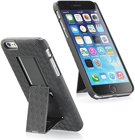 12 case wholesale lot (4 Black, 4 Blue, 4 Pink), Iphone 6 6S Plus case, iphone 6 6S + (5.5 inch) Scratch Resistant Shock Absorbent Slim Case - Textured Finished back cover (Better Grip) with Kick Stand for Hands Free Viewing - and - Rubberized Shell Holster with Locking Belt Swivel Clip