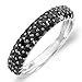 Sterling Silver Black Round Diamond Ladies Wedding Anniversary Band Stackable Ring (1.15 cttw, Black Color, I1-I2 Clarity)