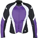 Advanced Ladies Purple & White Lotus 2.0 Armored Motorcycle Jacket - Size : Extra Small