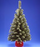 3' Noble Blue Spruce Artificial Christmas Tree In Burgundy Bag