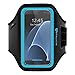 Galaxy S7 Armband: Stalion® Sports Running & Exercise Gym Sportband (Cyan Blue) Water Resistant + Sweat Proof + Key Holder + ID / Credit Card / Money Holder