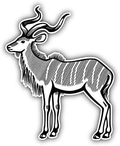 Greater Kudu Sketch Car Window Bumper Decal Vinyl Sticker 4'' X 5''
