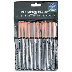 10-Piece Carbide Needle File Set by Hawk