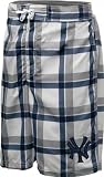 New York Yankees Plaid Print Swim Trunks