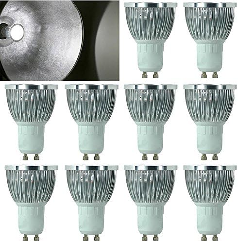 Bylife 10pcs Pack 110V 5W GU10 LED Bulbs - 6000K Cool White Spotlight - 450 Lumen 60W Equivalent - 60 Degree Beam Angle