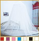 OctoRose &reg; Round Hoop Bed Canopy Netting Mosquito Net Fit Crib, Twin, Full, Queen, King (White)