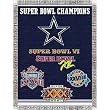 Dallas Cowboys NFL Super Bowl Commemorative Woven Tapestry Throw (48x60")"