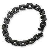 Black Plated Stainless Steel Bracelet - 9 Inches