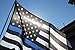 EMBROIDERED STAR, Double Side Print, Thick and Beautiful Thin Blue Line American Flag - 3 By 5 Ft - Honoring Our Men and Woman Serving in Law Enforcement