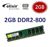 Produkt-Bild: ELIXIR original 1 x 2 GB 240 pin DIMM DDR2-800 (PC2-6400, 800Mhz, CL5) double side f&uuml;r DDR2 Festrechner - 100% kompatibel zu PC2-5300, 667Mhz, CL5