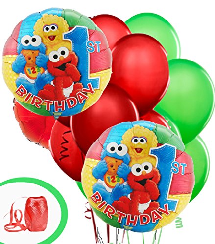 Sesame Street 1st Birthday Party Balloon Package -Includes (2)18