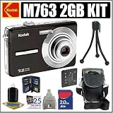 Kodak EasyShare M763 7.2MP Digital Camera (Black) + 2GB Deluxe Accessory Kit