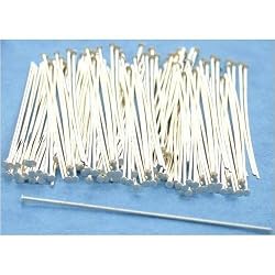 100 Head Pins Sterling Silver Bead Jewelry 24 Gauge 1.5"