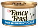 Fancy Feast Gourmet Cat Food Ocean Whitefish & Tuna Feast, 3-Ounce Cans (Pack of 24)