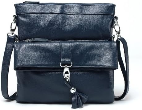 G Goodrich Leather Handbags 2013 New Korean Fashion First Layer of Leather Fringed Leather Shoulder Diagonal Package (Dark Blue)