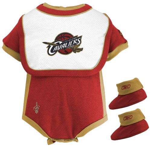 Reebok Cleveland Cavaliers Red Infant Three Piece Creeper Set