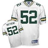 Reebok Green Bay Packers Clay Matthews Authentic White Jersey Size 50