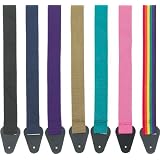 Perri's 2' Nylon Guitar Strap with Leather Ends, Black