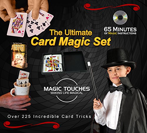 MAGIC CARD TRICKS SET - The Ultimate Card Magic Tricks Set for Kids and Grown-ups Alike - Over 300 Incredible Card Tricks Revealed and Explained in This Amazing Magic Set - This Ultimate Card Magic Kit is Made in USA and Includes a Special 65 Minute