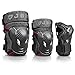 JBM Kids Child BMX Bike Knee Pads and Elbow Pads with Wrist Guards Protective Gear Set for Biking, Riding, Cycling Scooter, Skateboard, Bicycle, Rollerblades (Black, Kids/Child)