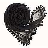 【matta/マッタ】 DUPATTA STOLE (MIDIUM/ミディアム) ポンポン付ストール 【並行輸入品】(Black)