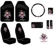 Ed Hardy Love Kills Slowly Seat Covers, Floor Mats, Steering Wheel Cover, Shoulder Belt Pads, Visor Organizer, Pouch and Decal 10-pc Set Ed Hardy Love Kills Slowly Seat Covers, Floor Mats, Steering Wheel Cover, Shoulder Belt Pads, Visor Organizer, Pouch and Decal 10-pc Set