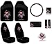 Ed Hardy Love Kills Slowly Seat Covers, Floor Mats, Steering Wheel Cover, CD-DVD Visor Organizer, Seat Belt Shoulder Pads, Vent Pocket, Cling Bling Decal 10-pc Set